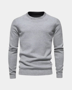 Rene | Herren Minimalistischer Pullover – Minimal Pullover Herren Clean in Hellgrau