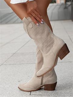 Tiffiny - Elegante Stiefel für Damen in Wadenhöhe in Khaki