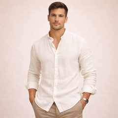 Lucas | Herren Leichtes Atmungsaktives Leinenhemd in Beige
