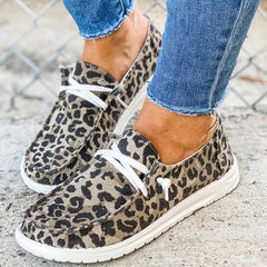 Rike - Damen-Schnürschuhe in Leopard