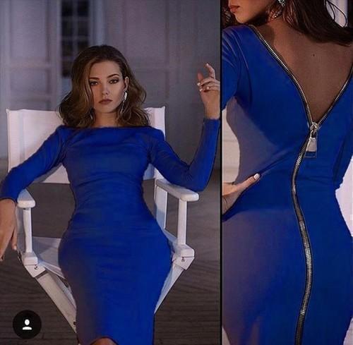 Rita - Langärmeliges Bleistiftkleid mit Rückenreißverschluss