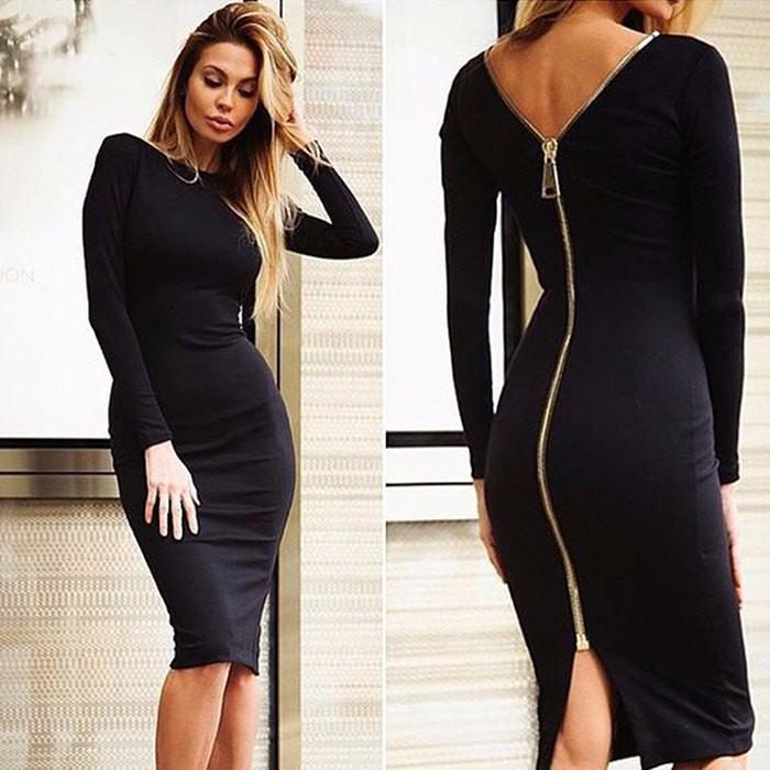 Rita - Langärmeliges Bleistiftkleid mit Rückenreißverschluss