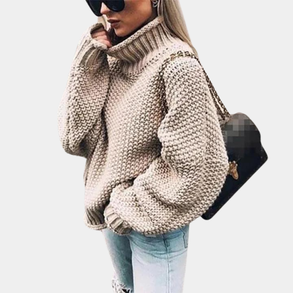Damen Rollkragen Strickpullover | Warme