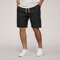 Robert | Elastischer Bund Helle Kordel Shorts in Schwarz