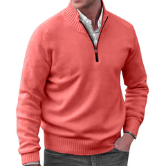 Tim | Hochkragen-Pullover mit Reißverschluss in Rosa