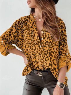 Rosalie - Trendige Bluse im Leo-Muster in Gelb