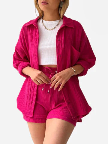Sommer-Set mit Knöpfen für Damen
