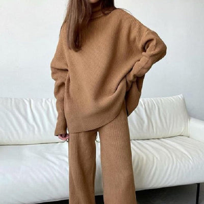 Locker Geschnittenes Set aus Pullover und Hose für Frauen