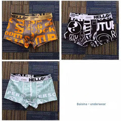 3Stück Bequeme bedruckte Herrenunterwäsche Boxershorts in 3pcsW