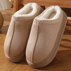 Chloe | Flauschige Plattform Hausschuhe™ in Khaki