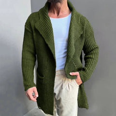 VOLKER - EXTRAFEINE STRICKJACKE in Grün