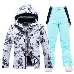 Damen Winter Skianzug | Jacke und Hose in Schwarz / Blau