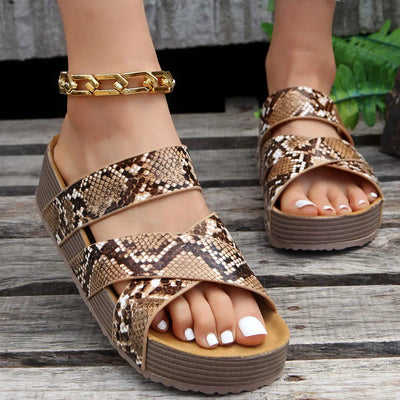 Damen Sommer-Gummisandalen mit Gekreuztem Flechtdesign