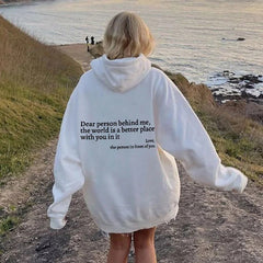 Übergroßer warmer Kapuzenpullover in Weiß