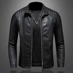 Auron™ Lederjacke Mit Premium-Finish Und Dominanter Ausstrahlung in Schwarz