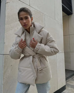 Dulcian - Pufferjacke - Mit Gürtel in Aprikose