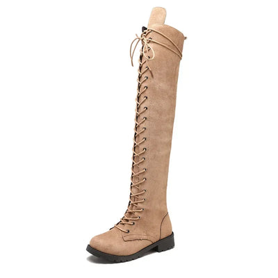 Damen Stilvoll Overknee-Stiefel | Schnüren