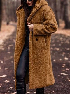 Bridgette - Teddy Jacke Plüsch Pelzmantel in Gold