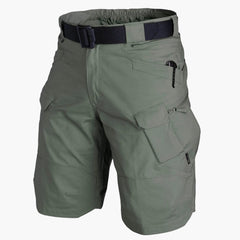 Outdoor-Shorts für Herren mit Multifunktionstaschen und Gürtel in Grün
