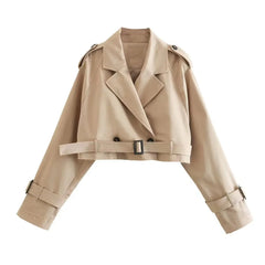Hyacinth - Trenchcoat mit Gürtel - Gekürzter Schnitt in Khaki