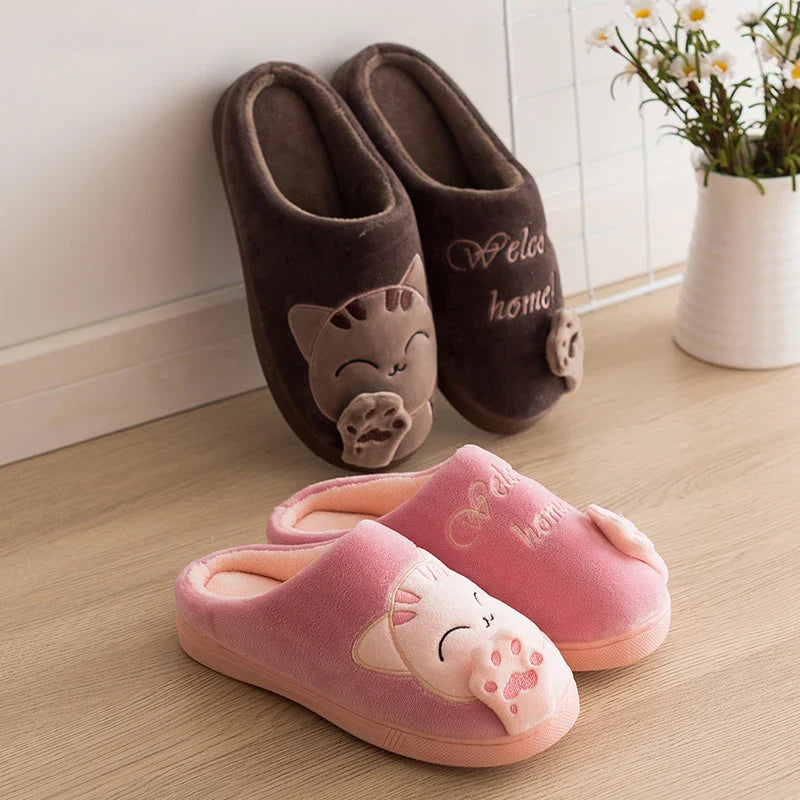 Damen Hausschuhe mit Katzen-Design | Weich und Warme