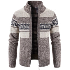 Gabriel | Zip-Up Vintage Cardigan in Braun
