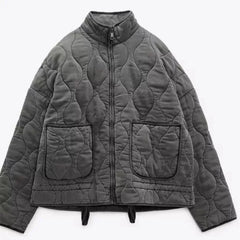 Zara™ - Vintage Steppjacke in Dunkelgrau