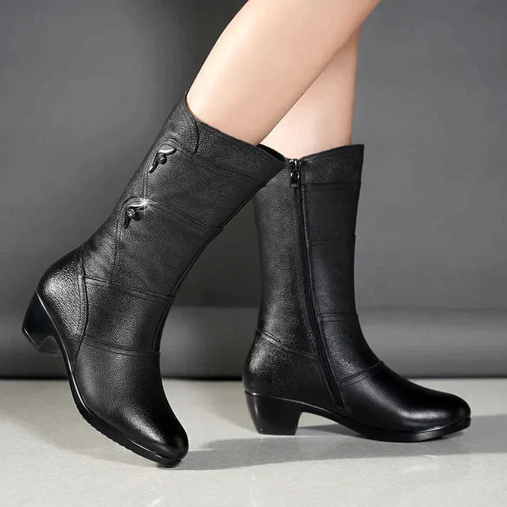 Schwarze Winterstiefel für Damen | Warme