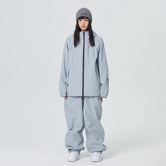 Unisex Stilvoll Skianzug | Zweiteiliges Set in Grau