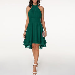 Nicoletta | Damen Sommer Neckholder Midikleid in Grün