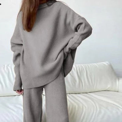Locker Geschnittenes Set aus Pullover und Hose für Frauen