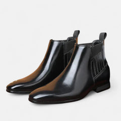 Leon | Stilvolle Herren-Stiefeletten aus Kunstleder in Schwarz