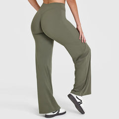 Neria | Gerade Yoga Hose in Olivgrün
