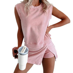 Set Marena™ Mit Ärmellosem Oberteil Und Wickel-Skort in Hellrosa