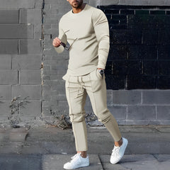 RAFAEL – Leichtes Set aus Pullover und Hose für Herren in Apricot