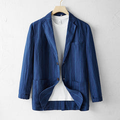 Toskana Premium Leinen Blazer in Blau