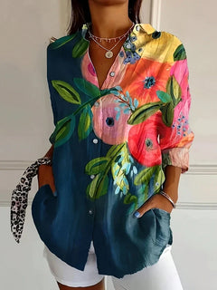 Damen Lässig Button Down Hemd | Leicht in Mehrfarbig