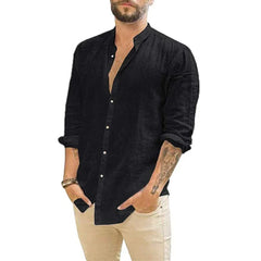 Everett - Elegantes Herren Hemd - ideal für warme Tage in Schwarz