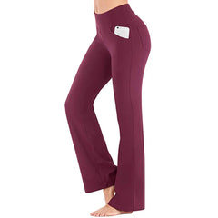 Valentina® | Elastische Schlaghose mit hoher Taille in Rotwein