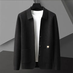Nolan™ Strickjacke aus Strukturiertem Strick mit Hochwertiger Verarbeitung / Lässige Eleganz für Kühlere Tage! in Schwarz