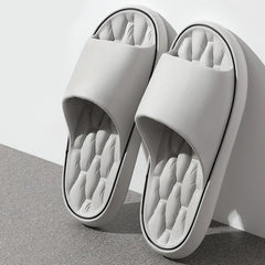 Bequeme Unisex-Hausschuhe | Offene Zehenpartie in Grau