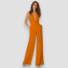 Bea | Schlaghosen-Jumpsuit in Orange