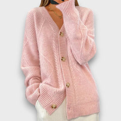 Erelia – Strickcardigan mit Knopfleiste in Rosa
