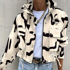 Valkyra™ Jacke Im Cropped-Schnitt Mit Modernem Utility-Design in Beige