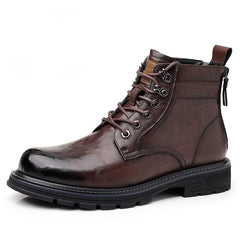 Elegante Business Stiefel für Herren in Braun Gemustert
