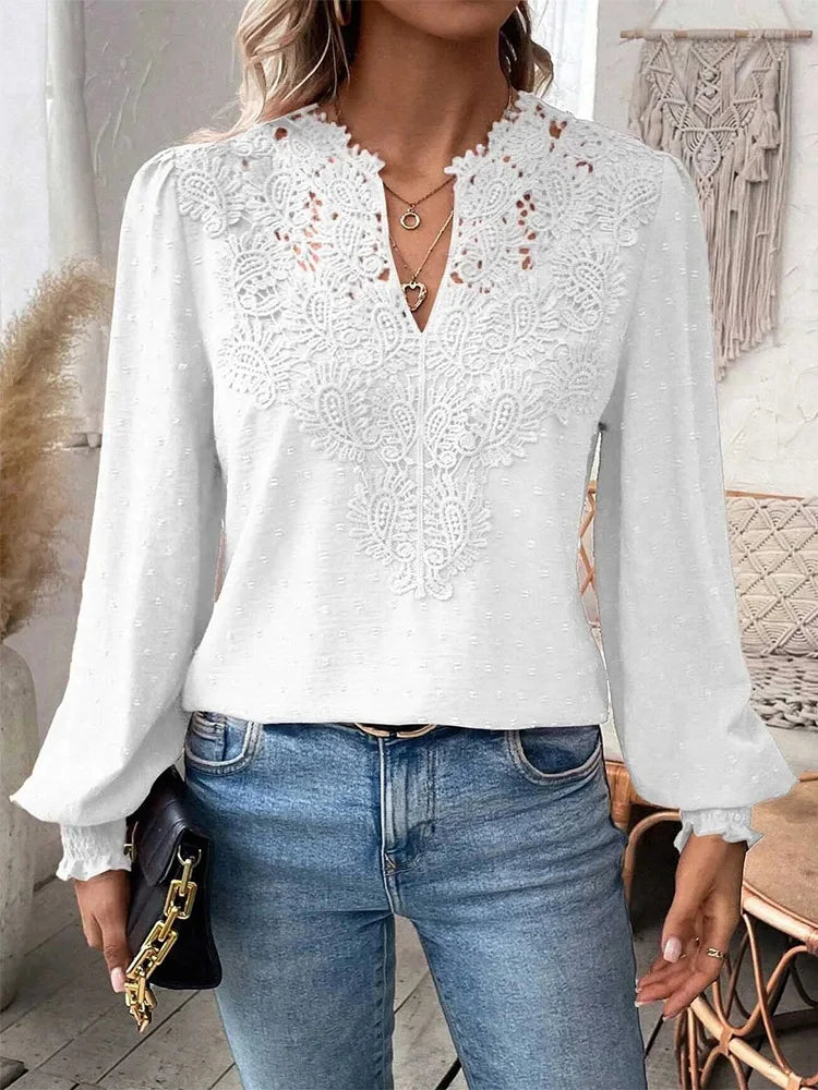 Verena®️™ | Elegante Bluse mit V-Ausschnitt