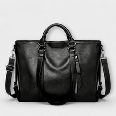 Verena | Damen Komfort Leder Tasche in Schwarz
