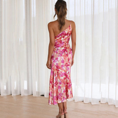 Asymmetrisches Blumenmuster Sommerkleid für Damen