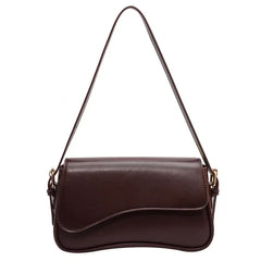 Juneesa - Flap Umhängetasche - Vintage Leder Mode in Kaffee