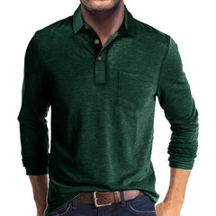 Jörg™ | Herren Langarmshirt in Unifarbe in Grün